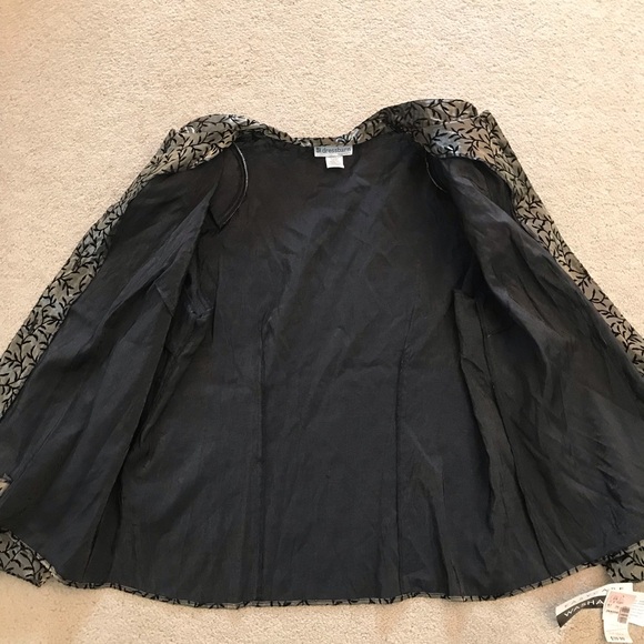 Dressbarn Elegant Blouse NEW Women Plus Size 2X Gold Lame Black Velvet Easy Care - Picture 5 of 12